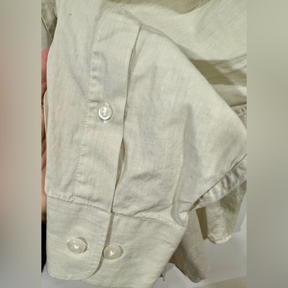 Nautica Men Dress Shirt Button Down 100% Cotton Tan Size Neck 15.5 - Picture 4 of 7